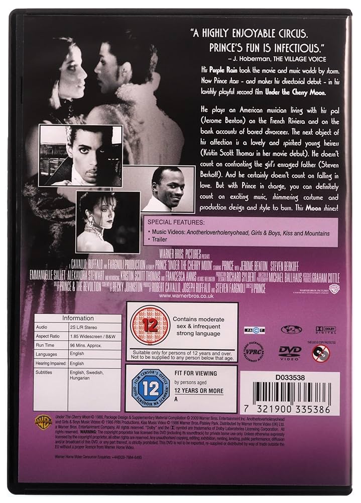 Amazon.co.jp: Under the Cherry Moon [DVD] : DVD